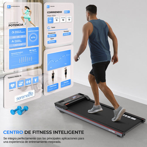 Caminadora Eléctrica Portátil Serenelife Slftrd12 Escritorio Negro