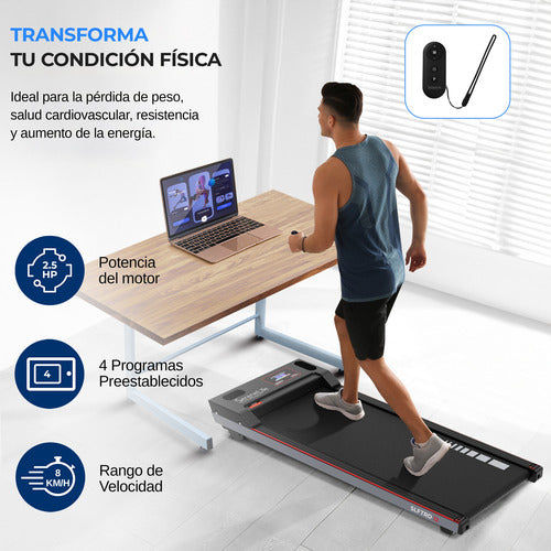 Caminadora Eléctrica Portátil Serenelife Slftrd12 Escritorio Negro