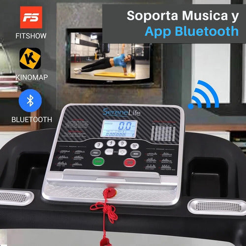 Caminadora Electrica Serenelife Slftrd26bt Bocinas Bluetooth Negro
