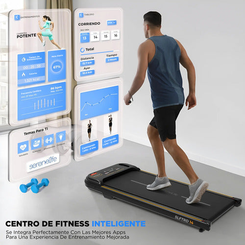 Caminadora Eléctrica Portátil Serenelife Slftrd14 Escritorio Negro