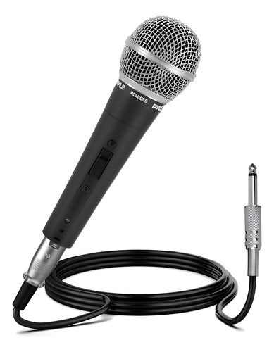 Micrófono Pyle Vocal Dinamico Profesional Con Interruptor Negro