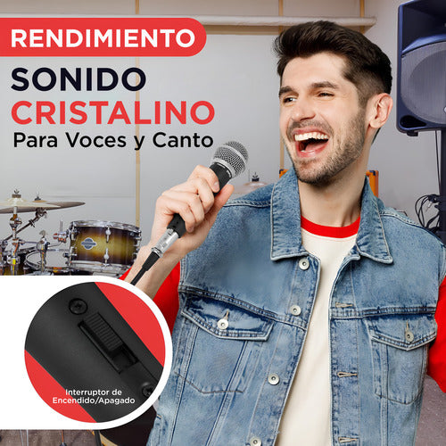 Micrófono Pyle Vocal Dinamico Profesional Con Interruptor Negro