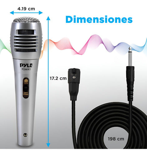 Micrófono Pyle Vocal Dinamico Profesional Pdmik1 Plata